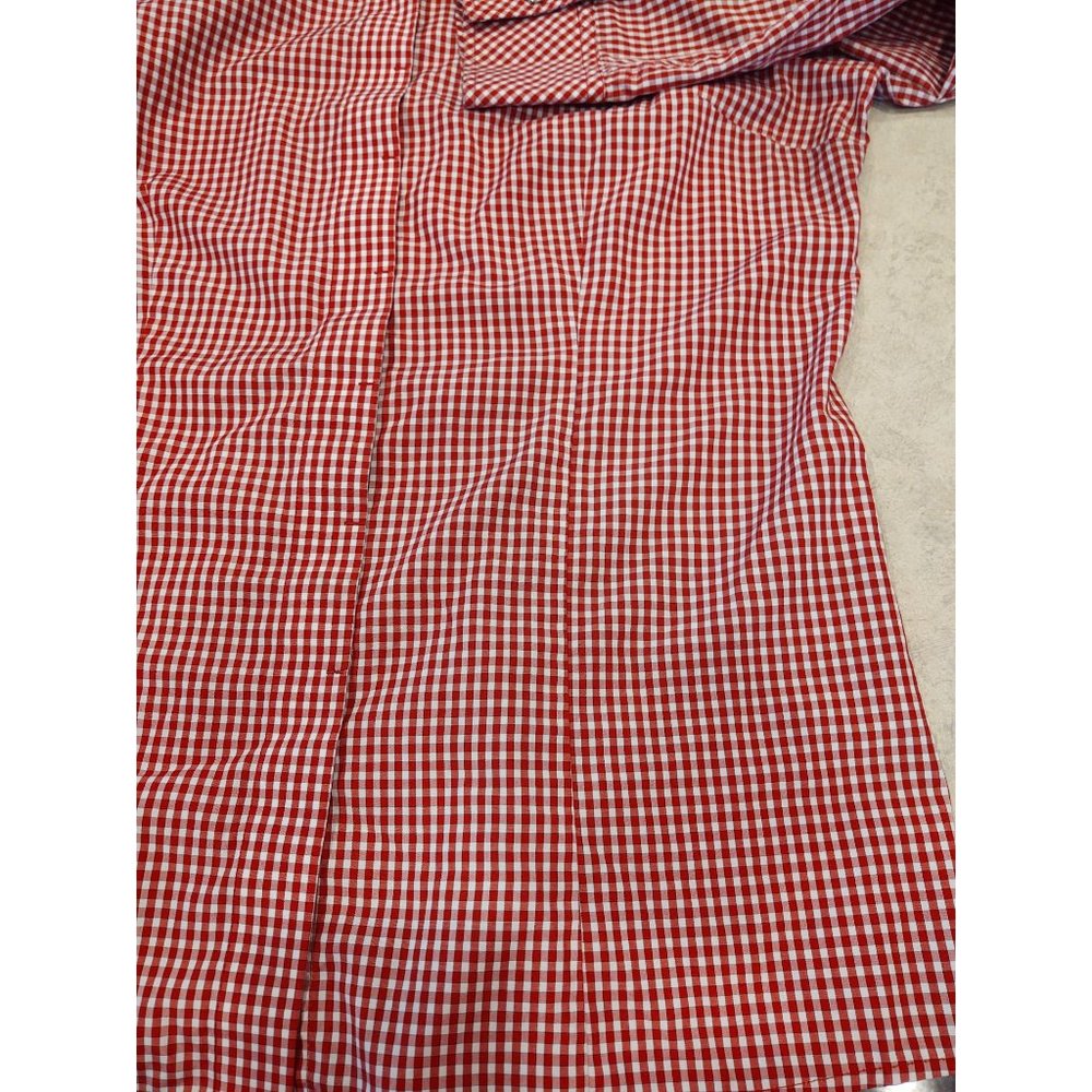 Chic Fil A Team Style Uniform Shirt Womens L Red Checks Gingham Long Sleeve - Picture 3 of 9